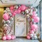 Pink Silver Balloon Garland Arch - Light Pink Balloons Different Size for Birthday Baby Shower Bachelorette Bridal Shower Wedding Anniversary Party Decoration